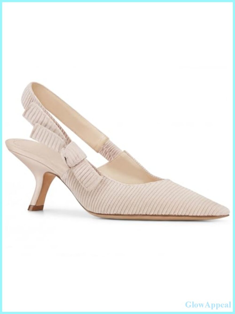 Women's Slingback Kitten Heels Closed Pointed Toe Bowknot Knitted Slip-On Pumps